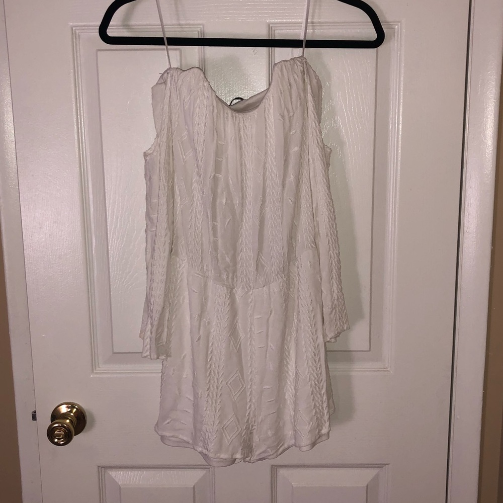 White off the shoulder romper